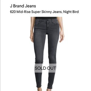 J Brand Skinny Jeans, charcoal grey, 27, stretchy, midrise